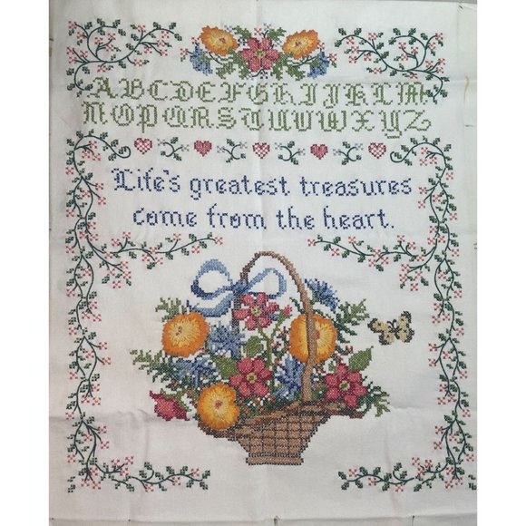 Vintage Dimensions Inc Embroidery Cross Stitch Sampler 1988 Alphabet Floral Flow - Picture 1 of 9